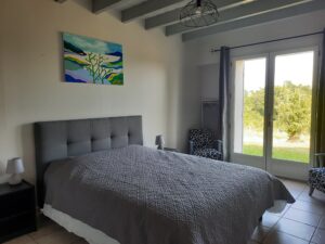 Chambre familiale du Gîte Héliodore, idéale pour les vacances en famille en Périgord